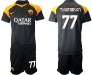 Wholesale Cheap Men 2020-2021 club Roma away 77 black Soccer Jerseys