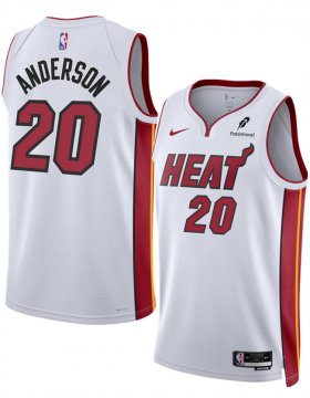 Cheap Men\'s Miami Heat #20 Kyle Anderson White 2025 Association Edition Swingman Stitched Basketball Jersey