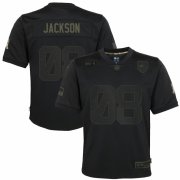 Cheap Baltimore Ravens #8 Lamar Jackson Nike Youth 2020 Salute to Service Game Jersey Black