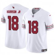 Cheap Men's Arizona Cardinals #18 Marvin Harrison Jr White 2024 Draft F.U.S.E. Vapor Untouchable Limited Football Stitched Jersey