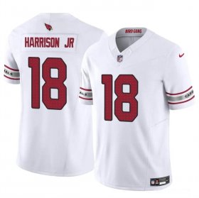 Cheap Men\'s Arizona Cardinals #18 Marvin Harrison Jr White 2024 Draft F.U.S.E. Vapor Untouchable Limited Football Stitched Jersey