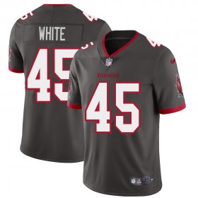 Wholesale Cheap Tampa Bay Buccaneers #45 Devin White Men\'s Nike Pewter Alternate Vapor Limited Jersey