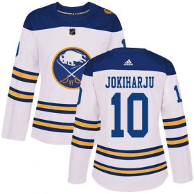 Wholesale Cheap Adidas Sabres #10 Henri Jokiharju White Authentic 2018 Winter Classic Women\'s Stitched NHL Jersey