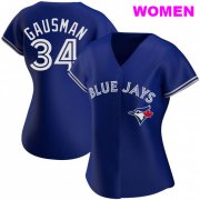 Wholesale WOMEN'S TORONTO BLUE JAYS #34 KEVIN GAUSMAN ROYAL ALTERNATE JERSEY