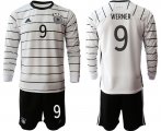 Wholesale Cheap Men 2021 European Cup Germany home white Long sleeve 9 Soccer Jersey