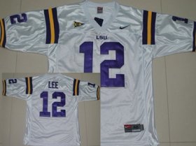 Wholesale Cheap LSU Tigers #12 Jarrett Lee White Jersey