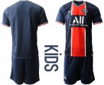 Wholesale Cheap Youth 2020-2021 club Paris St German home blank blue Soccer Jerseys