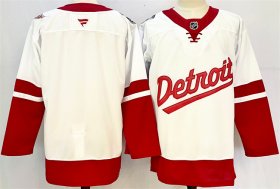 Cheap Men\'s Detroit Red Wings Blank White Red 2024-25 Stitched Jersey