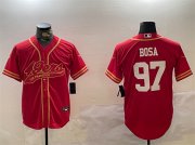 Cheap Men's San Francisco 49ers #97 Nick Bosa Red Cool Base Stitched Baseball Jersey