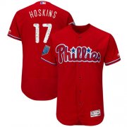 Wholesale Cheap Phillies #17 Rhys Hoskins Red 2018 Spring Training Authentic Flex Base Stitched MLB Jersey