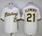 Wholesale Cheap Mitchell And Ness 1990-1997 Pirates #21 Roberto Clemente White Throwback Stitched MLB Jersey