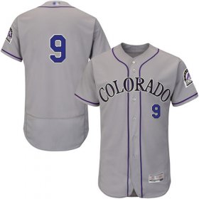 Wholesale Cheap Rockies #9 Daniel Murphy Grey Flexbase Authentic Collection Stitched MLB Jersey