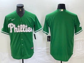 Cheap Men\'s Philadelphia Phillies Blank Green Celtic Stitched Cool Base Nike Jersey