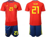 Wholesale Cheap Spain #21 Silva Home Soccer Country Jersey