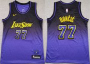 Cheap Youth Los Angeles Lakers #77 Luka Doncic Purple 2024 25 City Edition Stitched Basketball Jersey