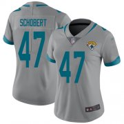 Wholesale Cheap Nike Jaguars #47 Joe Schobert Silver Women's Stitched NFL Limited Inverted Legend Jersey