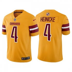 Wholesale Cheap Men\'s Washington Commanders #4 Taylor Heinicke Gold Vapor Untouchable Stitched Football Jersey