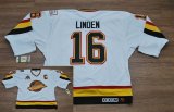 Wholesale Cheap Canucks #16 Trevor Linden Stitched White CCM Throwback Vintage NHL Jersey