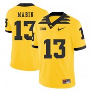 Wholesale Cheap Iowa Hawkeyes 13 Henry Mabin Yellow College Football Jersey