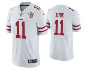 Wholesale Cheap Men's San Francisco 49ers #11 Brandon Aiyuk White 2021 75th Anniversary Vapor Untouchable Limited Stitched NFL Jersey