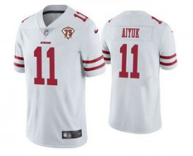 Wholesale Cheap Men\'s San Francisco 49ers #11 Brandon Aiyuk White 2021 75th Anniversary Vapor Untouchable Limited Stitched NFL Jersey