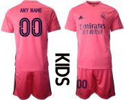 Wholesale Cheap Youth 2020-2021 club Real Madrid away customized pink Soccer Jerseys