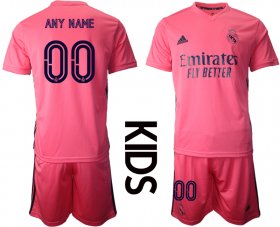 Wholesale Cheap Youth 2020-2021 club Real Madrid away customized pink Soccer Jerseys