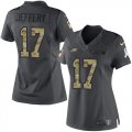 Wholesale Cheap Nike Eagles #17 Alshon Jeffery Black Women's Stitched NFL Limited 2016 Salute to Service Jersey