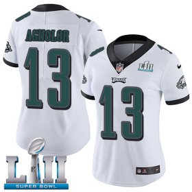 Wholesale Cheap Nike Eagles #13 Nelson Agholor White Super Bowl LII Women\'s Stitched NFL Vapor Untouchable Limited Jersey