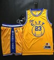 Wholesale Cheap Warriors #23 Draymond Green Gold Throwback The City A Set Stitched NBA Jersey