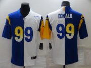 Wholesale Cheap Men's Los Angeles Rams #99 Aaron Donald Blue White Two Tone 2021 Vapor Untouchable Stitched Nike Limited Jersey