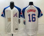 Wholesale Cheap Men's Atlanta Braves #16 Travis dArnaud Number White 2023 City Connect Flex Base Stitched Jersey1