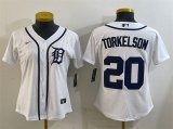 Cheap Women's Detroit Tigers #20 Spencer Torkelson White Cool Base Stitched Baseball Jersey(Run Small)