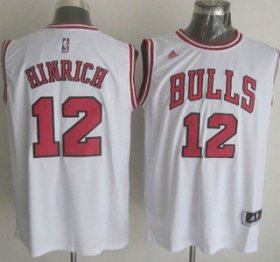 Wholesale Cheap Men\'s Chicago Bulls #12 Kirk Hinrich Revolution 30 Swingman 2014 New White Jersey