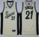 Wholesale Cheap Men's San Antonio Spurs #21 Tim Duncan Revolution 30 Swingman 2015 Christmas Day White Jersey