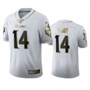 Wholesale Cheap Minnesota Vikings #14 Stefon Diggs Men's Nike White Golden Edition Vapor Limited NFL 100 Jersey