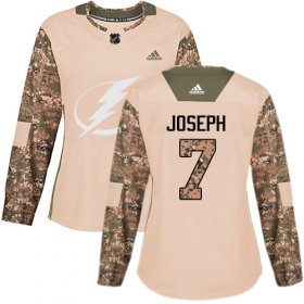 Cheap Adidas Lightning #7 Mathieu Joseph Camo Authentic 2017 Veterans Day Women\'s Stitched NHL Jersey