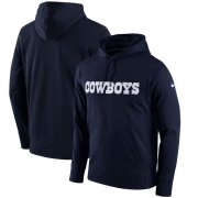 Wholesale Cheap Men's Dallas Cowboys Nike Navy Performance Circuit Wordmark Essential Pullover Hoodie