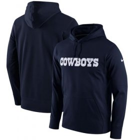 Wholesale Cheap Men\'s Dallas Cowboys Nike Navy Performance Circuit Wordmark Essential Pullover Hoodie