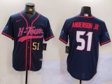 Cheap Men's Houston Texans #51 Will Anderson Jr. Navy With Patch Cool Base Stitched Baseball Jersey