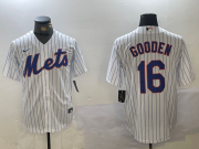 Men's New York Mets #16 Dwight Gooden White Cool Base Stitched Jersey