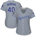 Wholesale Cheap Royals #40 Kelvin Herrera Grey Road Women's Stitched MLB Jersey