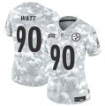 Cheap Women's Pittsburgh Steelers #90 T. J. Watt 2024 F.U.S.E Arctic Camo Salute To Service Limited Stitched Football Jersey(Run Small)