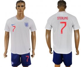 Wholesale Cheap England #7 Sterling Home Soccer Country Jersey