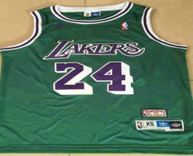 Wholesale Cheap Men\'s Los Angeles Lakers #24 Kobe Bryant Green Hardwood Classics Soul Swingman Throwback Jersey