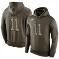 Wholesale Cheap NFL Men's Nike Philadelphia Eagles #11 Carson Wentz Stitched Green Olive Salute To Service KO Performance Hoodie