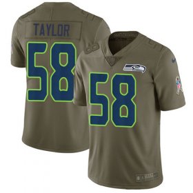 Wholesale Cheap Nike Seahawks #58 Darrell Taylor Olive Men\'s Stitched NFL Limited 2017 Salute To Service Jersey