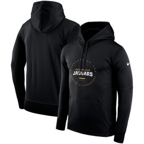 Wholesale Cheap Men\'s Jacksonville Jaguars Nike Black Sideline Property Of Wordmark Logo Performance Pullover Hoodie