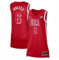 Cheap Women's USA Basketball #6 Sabrina Ionescu Red 2024 Swingman Stitched Jersey