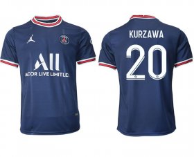 Wholesale Cheap Men 2021-2022 Club Paris Saint-Germain home aaa version blue 20 Soccer Jersey